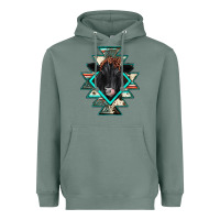 Sage black angus cowhide aztec Heavyweight Hoodie - JahusDesignShop