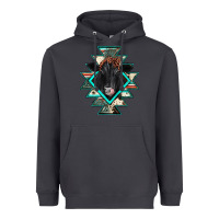 Smoke black angus cowhide aztec Heavyweight Hoodie - JahusDesignShop