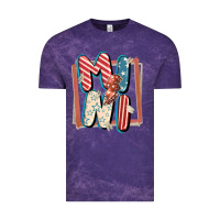 Cloud Purple 4th of July mini with lightning bolt Vintage Tee - FaDigitalArtStudio
