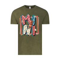 Vintage Olive 4th of July mini with lightning bolt Vintage Tee - FaDigitalArtStudio
