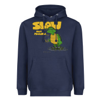 Navy slow but mellow crazy Heavyweight Hoodie - linhVisuals