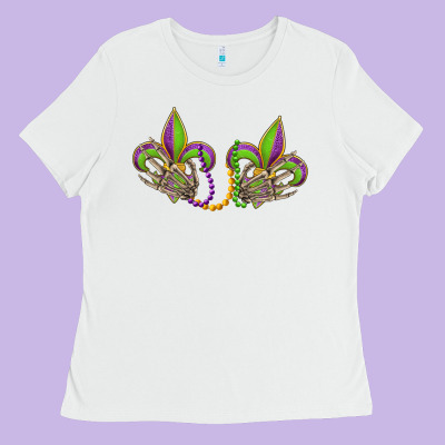Skeleton Hands Mardi Gras Ladies Tee Designed By Oliviacreatesart
