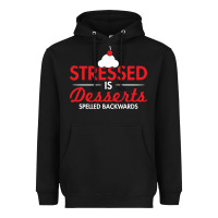 Black stressed is desserts spelled backwards Heavyweight Hoodie - linhVisuals