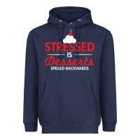 Navy stressed is desserts spelled backwards Heavyweight Hoodie - linhVisuals