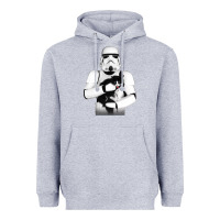 Heather Grey stormtrooper cat Heavyweight Hoodie - linhVisuals