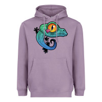 Lavender cute colorful cartoon gecko Heavyweight Hoodie - linhVisuals