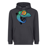 Smoke cute colorful cartoon gecko Heavyweight Hoodie - linhVisuals