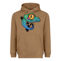 Toasted Coconut cute colorful cartoon gecko Heavyweight Hoodie - linhVisuals