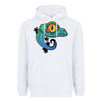 White cute colorful cartoon gecko Heavyweight Hoodie - linhVisuals