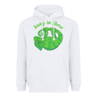 White hang in there magical chameleon Heavyweight Hoodie - linhVisuals
