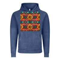 Vintage Denim native american aztec seamless pattern 2 Vintage Hoodie - BundleAndBundleShop