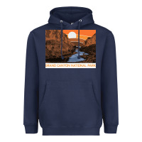 Navy vintage grand canyon national park retro colorado river 80s Heavyweight Hoodie - linhVisuals