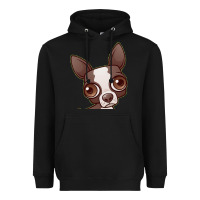 Black zippy the boston terrier Heavyweight Hoodie - linhVisuals