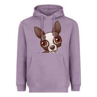 Lavender zippy the boston terrier Heavyweight Hoodie - linhVisuals