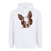 White zippy the boston terrier Heavyweight Hoodie - linhVisuals