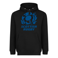 Black scottish rugby Heavyweight Hoodie - linhVisuals