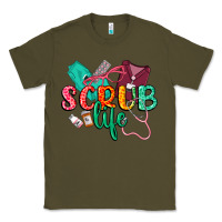 Army Green Scrub life Classic Tee - CowGirlArtShop
