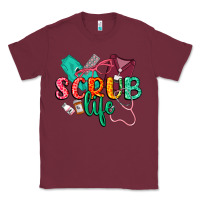 Burgundy Scrub life Classic Tee - CowGirlArtShop