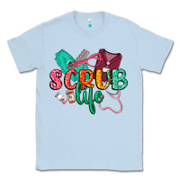 Dusty Blue Scrub life Classic Tee - CowGirlArtShop