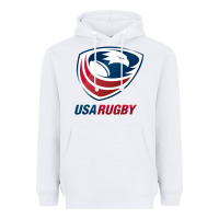 White rugby Heavyweight Hoodie - linhVisuals