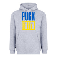Heather Grey puck futin meme Heavyweight Hoodie - linhVisuals
