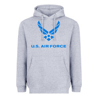 Heather Grey us force usaf distressed Heavyweight Hoodie - linhVisuals