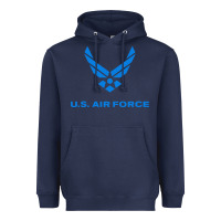 Navy us force usaf distressed Heavyweight Hoodie - linhVisuals