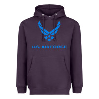 Plum us force usaf distressed Heavyweight Hoodie - linhVisuals
