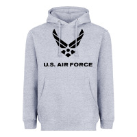 Heather Grey us air force usaf distressed Heavyweight Hoodie - linhVisuals