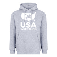 Heather Grey usa fight Heavyweight Hoodie - linhVisuals