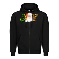Black Christmas santa clause joy Zipper Hoodie - AdoDesignShop