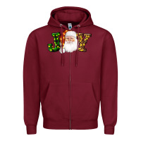 Burgundy Christmas santa clause joy Zipper Hoodie - AdoDesignShop