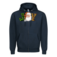 Navy Christmas santa clause joy Zipper Hoodie - AdoDesignShop