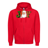 Red Christmas santa clause joy Zipper Hoodie - AdoDesignShop