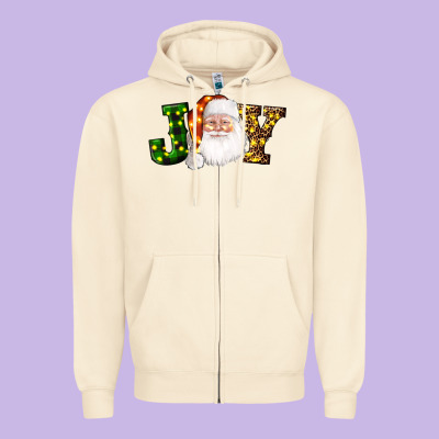 Christmas Santa Clause Joy Zipper Hoodie Designed By Adodesignshop