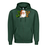 Sports Green Christmas santa clause joy Zipper Hoodie - AdoDesignShop