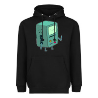 Black Bmo Adventure Time Heavyweight Hoodie - linhVisuals