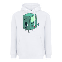 White Bmo Adventure Time Heavyweight Hoodie - linhVisuals