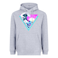 Heather Grey vaporwave aesthetic Heavyweight Hoodie - linhVisuals