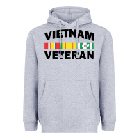 Heather Grey vietnam veteran flag Heavyweight Hoodie - linhVisuals