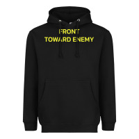 Black FRONT TOWARD ENEMY Heavyweight Hoodie - linhVisuals