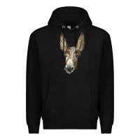 Black american mammoth jackstock donkey  face Premium Hoodie - LillyAllenDesigns