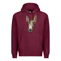 Burgundy american mammoth jackstock donkey  face Premium Hoodie - LillyAllenDesigns