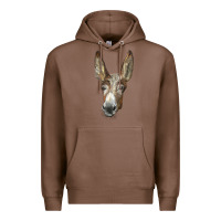 Chestnut american mammoth jackstock donkey  face Premium Hoodie - LillyAllenDesigns