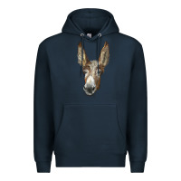 Navy american mammoth jackstock donkey  face Premium Hoodie - LillyAllenDesigns