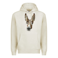 Oatmeal Heather american mammoth jackstock donkey  face Premium Hoodie - LillyAllenDesigns