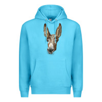 Ocean Blue american mammoth jackstock donkey  face Premium Hoodie - LillyAllenDesigns