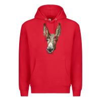 Red american mammoth jackstock donkey  face Premium Hoodie - LillyAllenDesigns
