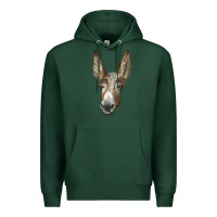 Sports Green american mammoth jackstock donkey  face Premium Hoodie - LillyAllenDesigns