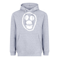 Heather Grey the mighty boosh monkey skull Heavyweight Hoodie - linhVisuals